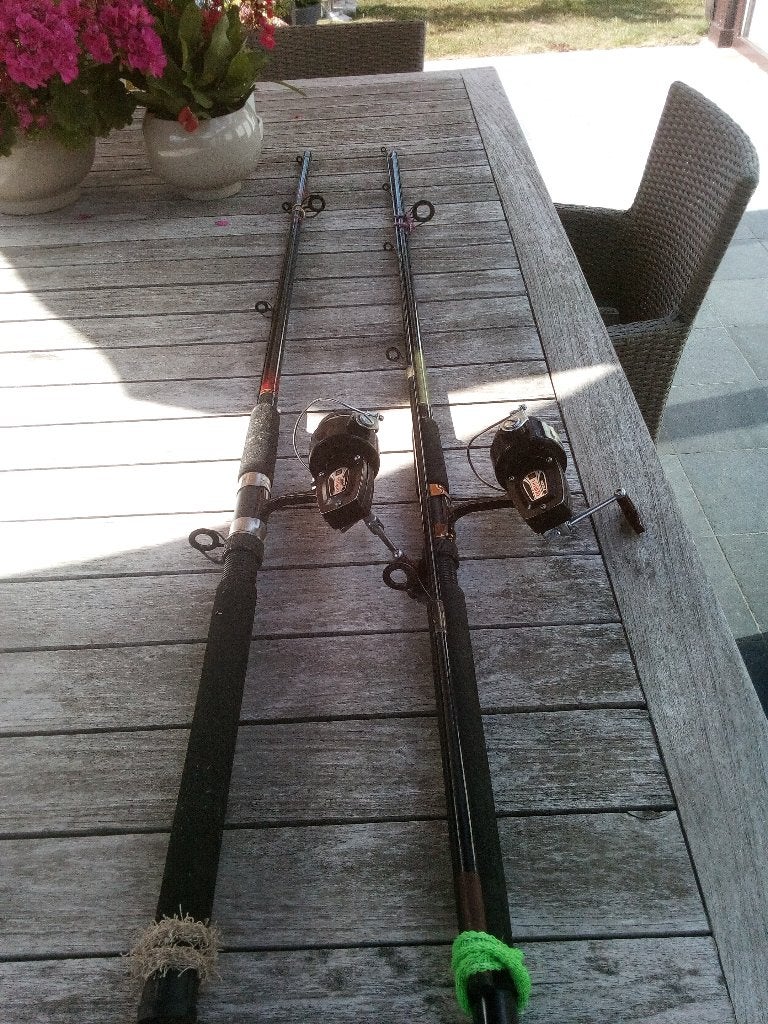 Twee hengels 2.7m en 2 molens Daiwa, Watersport en Boten, Hengelsport | Algemeen, Ophalen