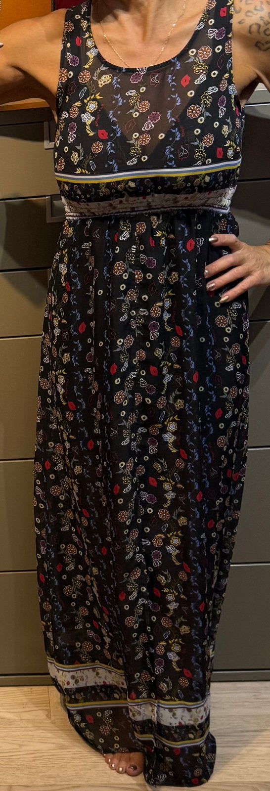Boheemse jurk van Kendall + Kylie XS 34, Kleding | Dames, Ophalen of Verzenden, Zo goed als nieuw, Blauw