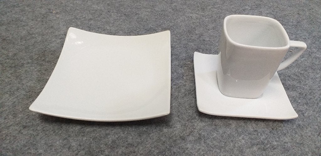 36 delig wit koffieservies, Ophalen, Zo goed als nieuw, Modern, Compleet servies