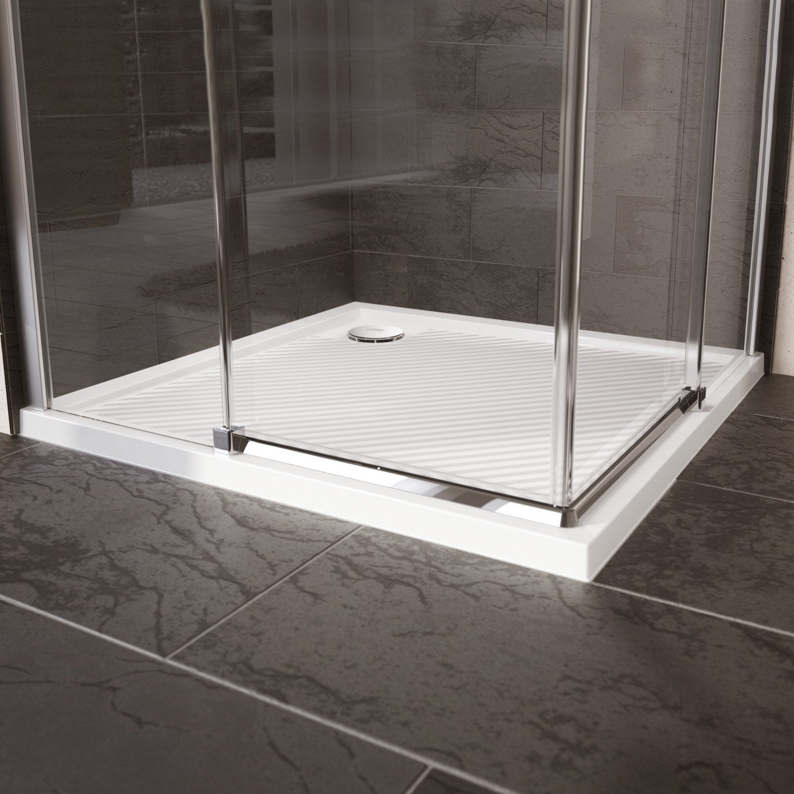 Nieuw: Huppe Purano douchebak mineraalmarmer 90x90, Doe-het-zelf en Bouw, Sanitair, Ophalen