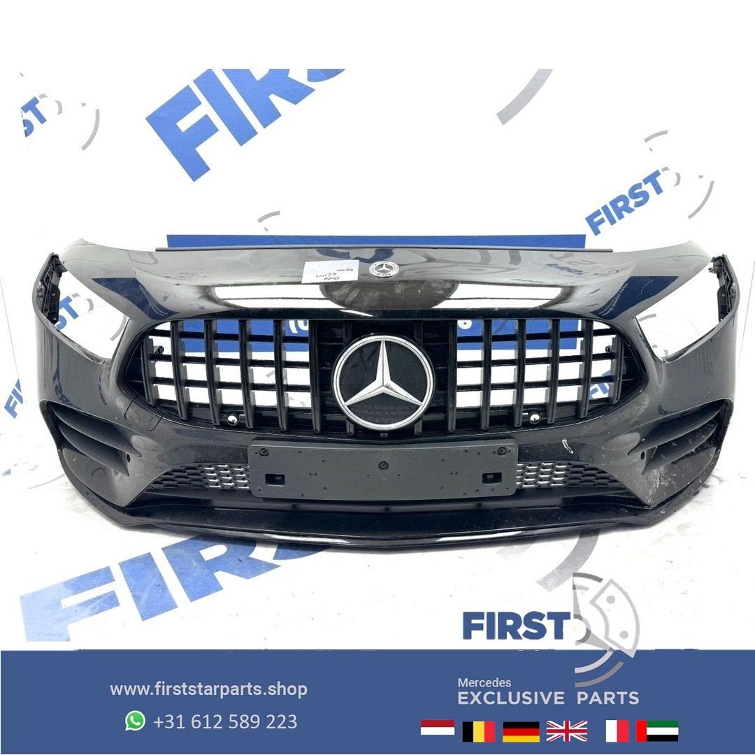 W177 AMG A35 VOORBUMPER A KLASSE 2022 BUMPER 35 ZWART COMPLE, Gebruikt, -, Voor, Ophalen of Verzenden