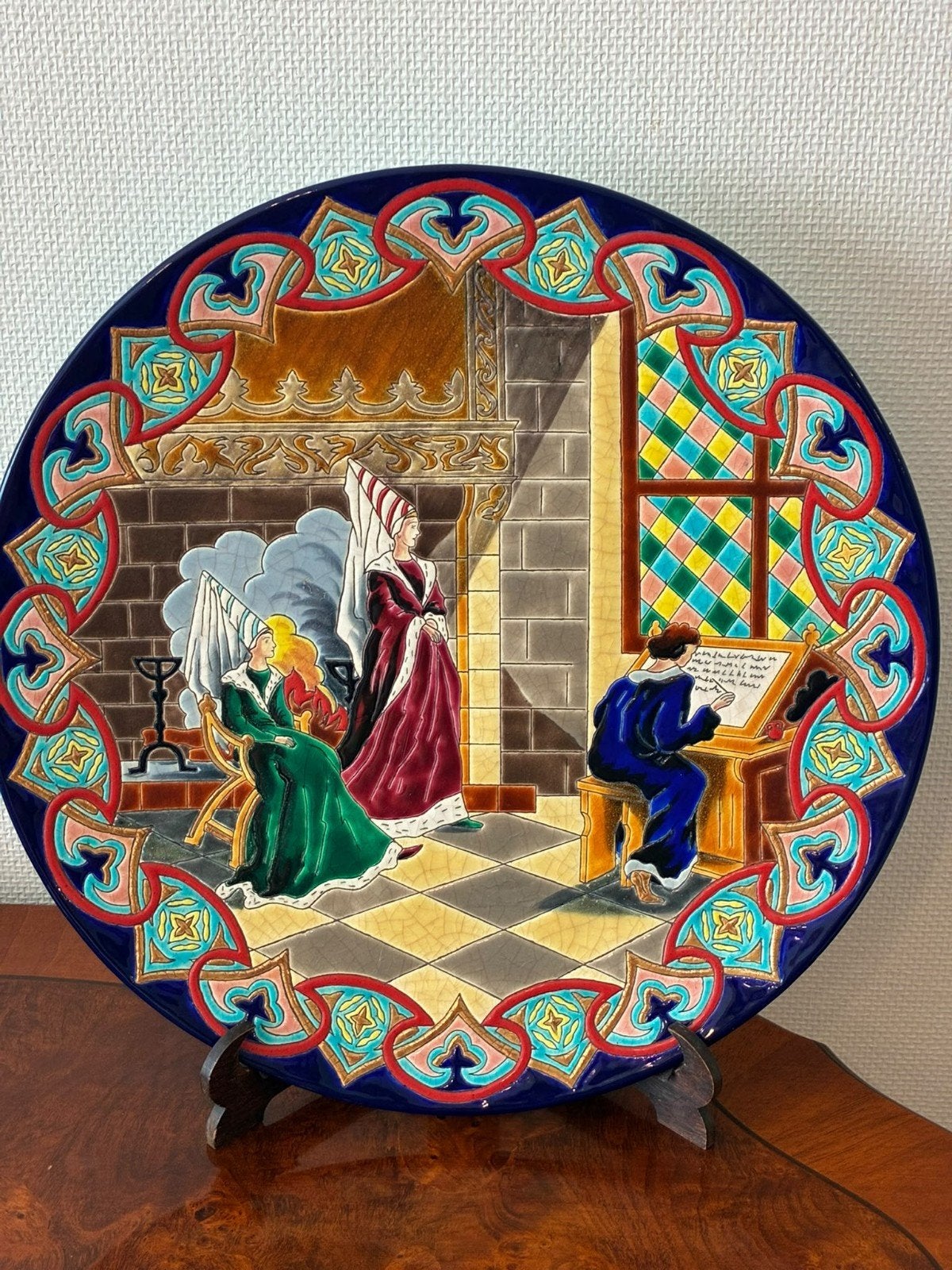 Emaille boord Longwy 46 cm, Ophalen