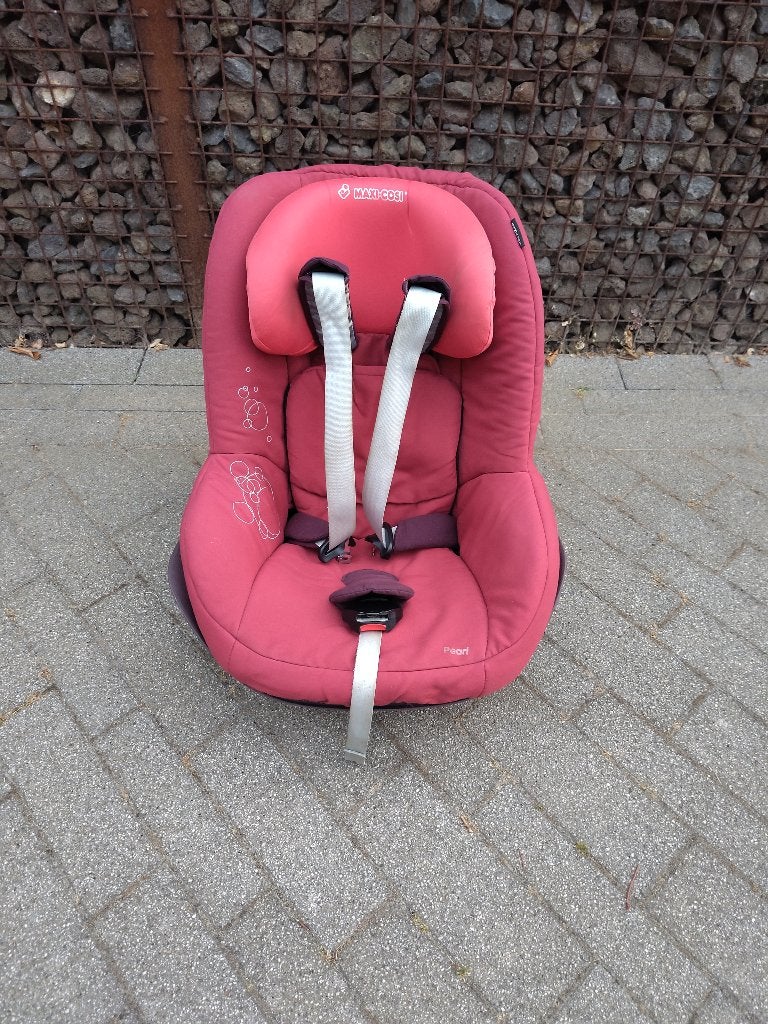 zwarte en rode Maxi Cosi Pearl autostoel + basis, Kinderen en Baby's, Ophalen, Verstelbare rugleuning, Gebruikt, 9 t/m 18 kg