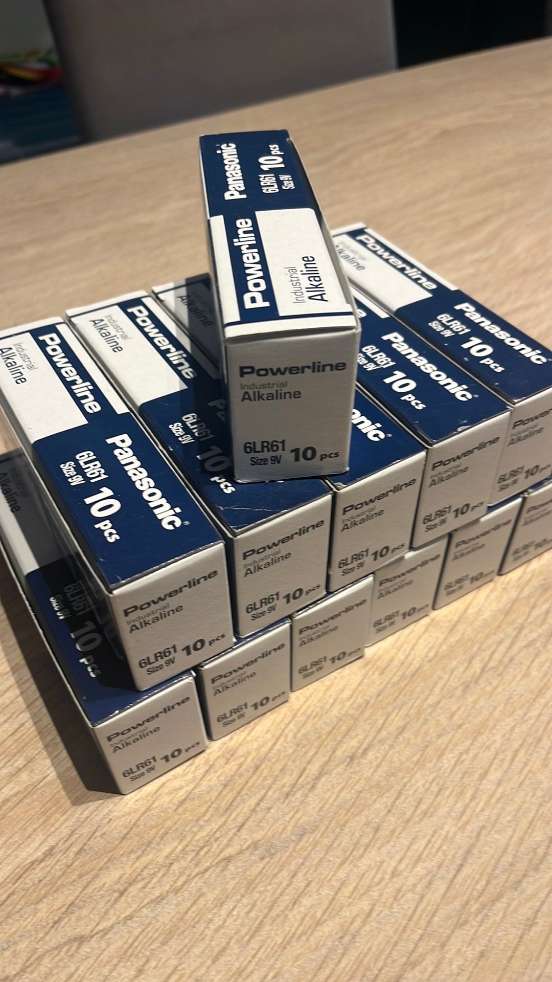 Batterie 9V 6LR61 Panasonic Powerline Industrial 120st neuve, Enlèvement, Neuf