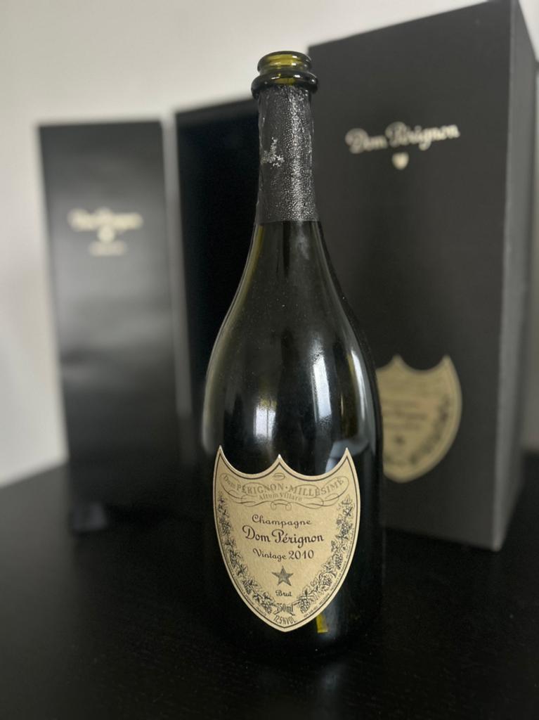 Vintage Dom Perignon 2010 leeg incl doos, Ophalen, Zo goed als nieuw
