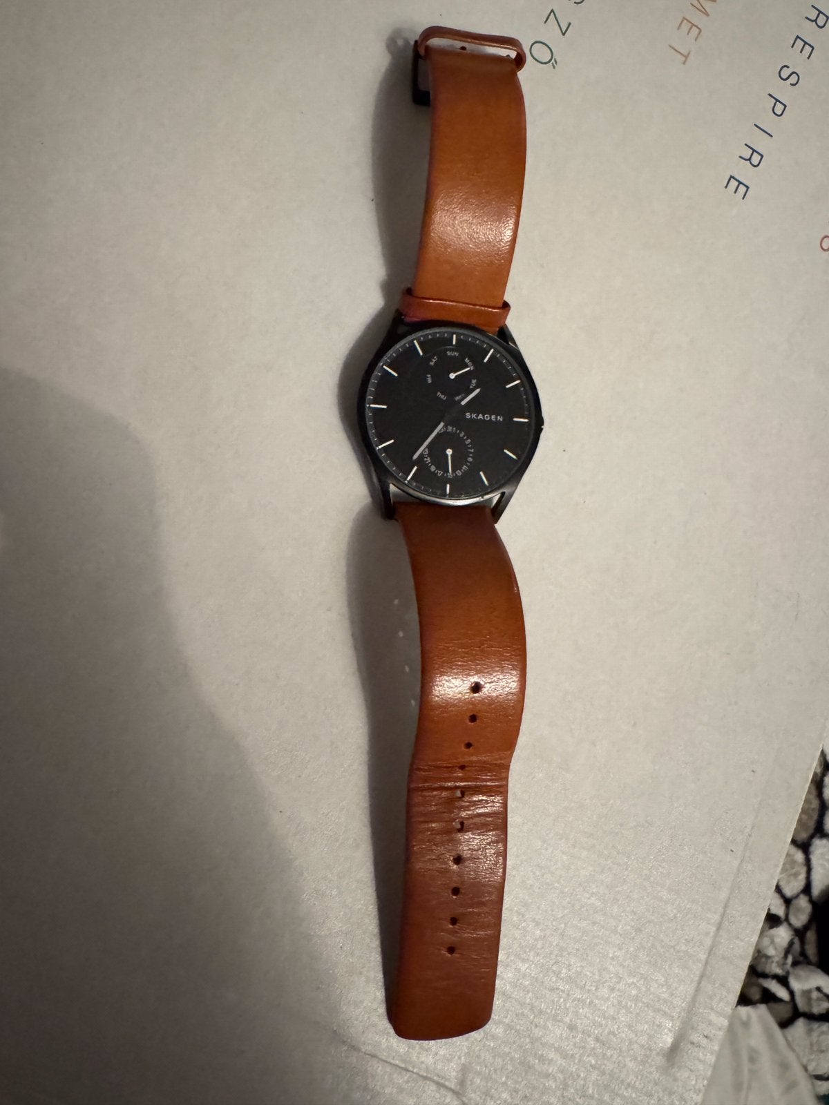 montre plate skagen original, Enlèvement ou Envoi, Utilisé, Montre-bracelet, Autres marques