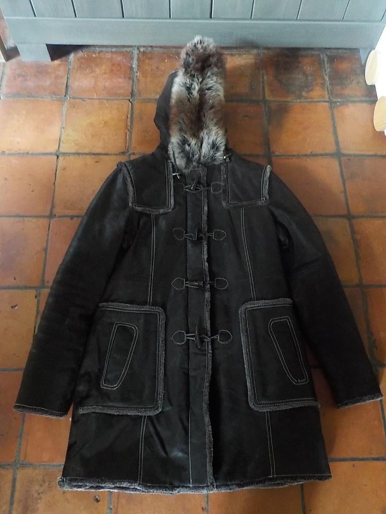 Prachtige nieuwe donkerbruine leren jas van LIV - maat 40, Kleding | Dames, Jassen | Winter, Ophalen of Verzenden, Nieuw, Maat 38/40 (M)