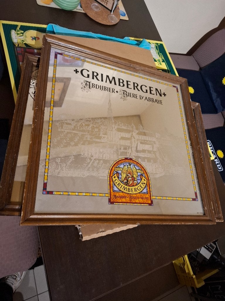 Vintage spiegel 1985 / Grimbergen topstaat, Antiek en Kunst, Ophalen of Verzenden, 50 tot 100 cm, Minder dan 100 cm