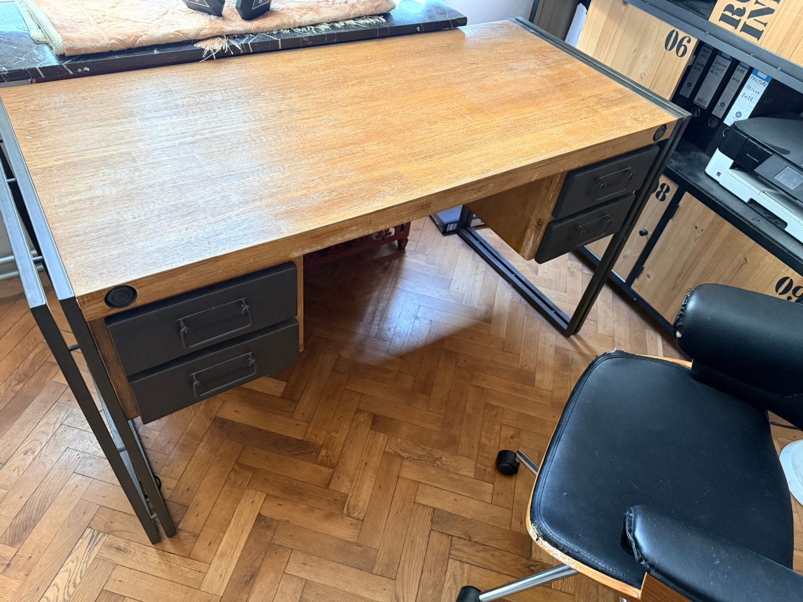 Ensemble de bureau, Maison & Meubles, Enlèvement, Utilisé, Brun, Chaise de bureau