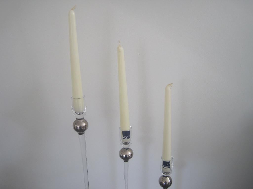 3 bougeoirs design en verre Leonardo soufflés à la bouche, Enlèvement ou Envoi, Comme neuf