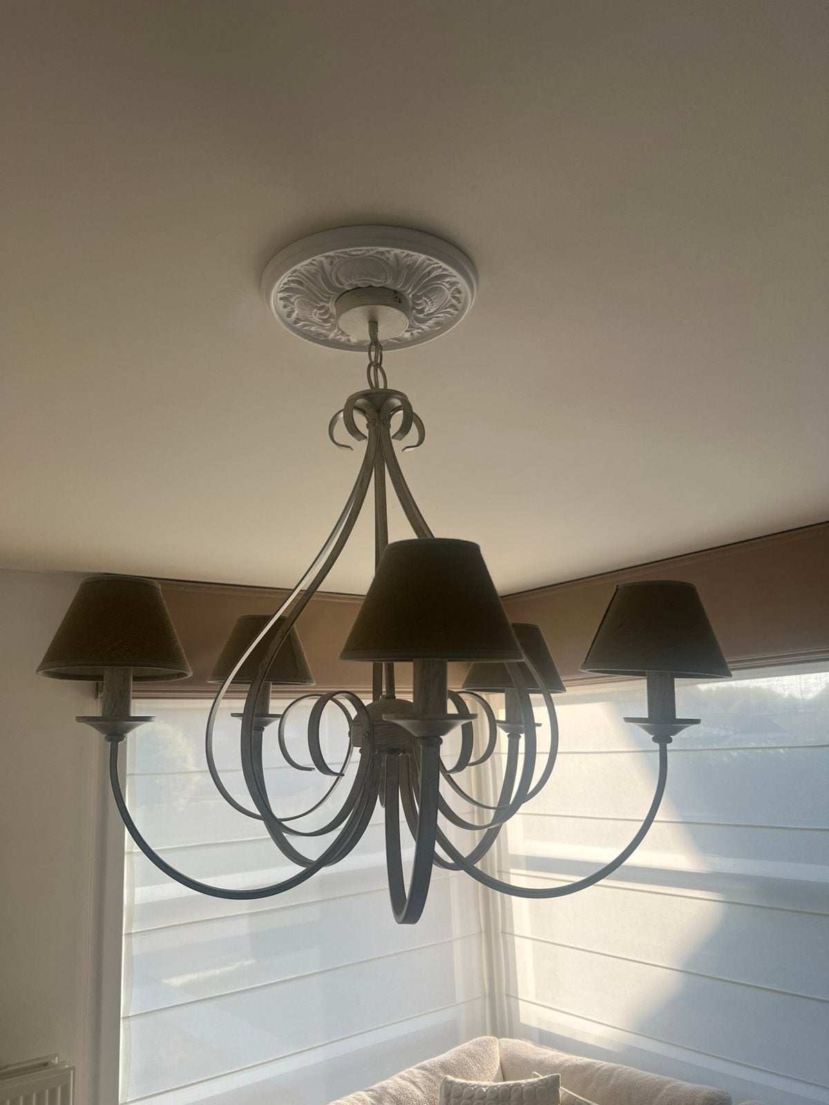 3 authentieke lusters – 2 x 3 lampen + 1 x 5 lampen, Ophalen, Gebruikt