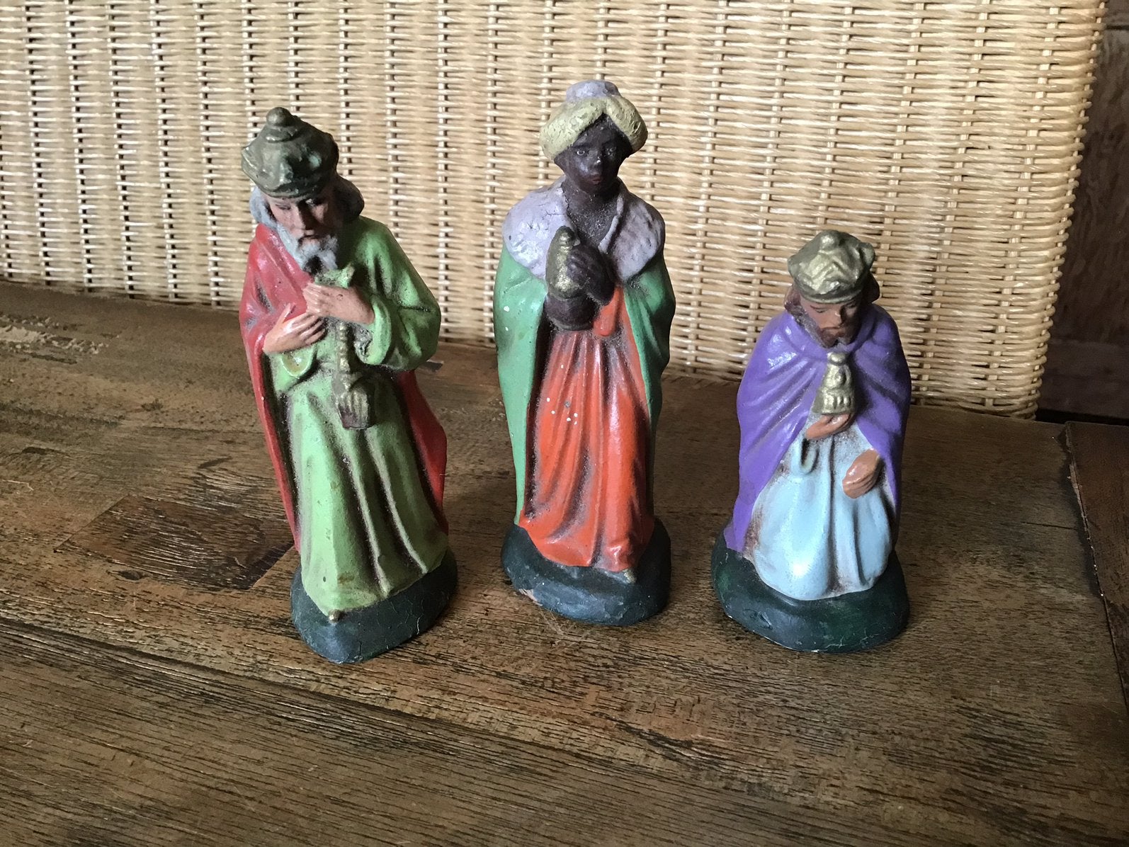3 koningen uit de kerststal in papier mache, Diversen, Ophalen of Verzenden, Zo goed als nieuw
