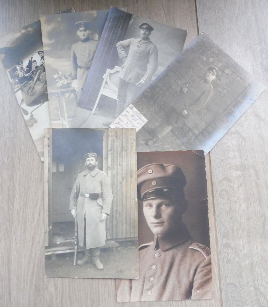WW1 Duitse Fotokaarten (7x) – O.a. IJzeren Kruis & RIR 17, Verzamelen, Verzenden, Landmacht, Overige typen
