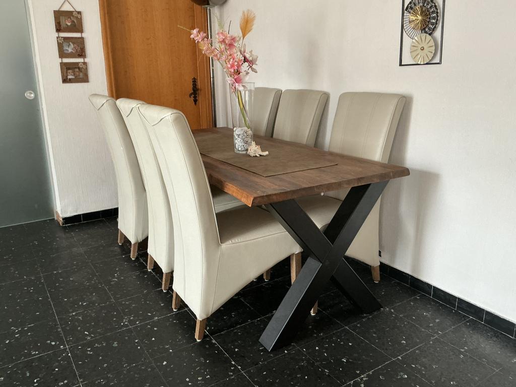 6 moderne stoelen, Huis en Inrichting, Ophalen of Verzenden, Zo goed als nieuw, Wit, 6 tot 8 stoelen