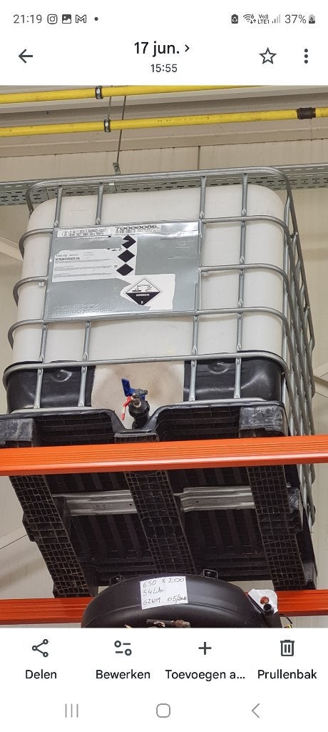 watervat 1000l, Ophalen