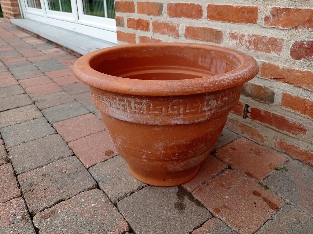 Terracotta bloempot, Rond, Zo goed als nieuw, Minder dan 40 cm, Terracotta
