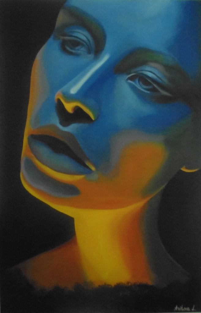 grande peinture à l'huile Seduce (75 x 115 cm), Enlèvement ou Envoi, Laqué/vernis, Peinture à l'huile, Portrait