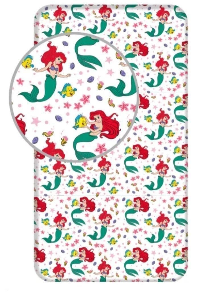 Disney Princess Ariel Hoeslaken 90x200 cm - Katoen, Kinderen en Baby's, Hoeslaken of Sloop, Nieuw, Ophalen of Verzenden, Met elastische banden