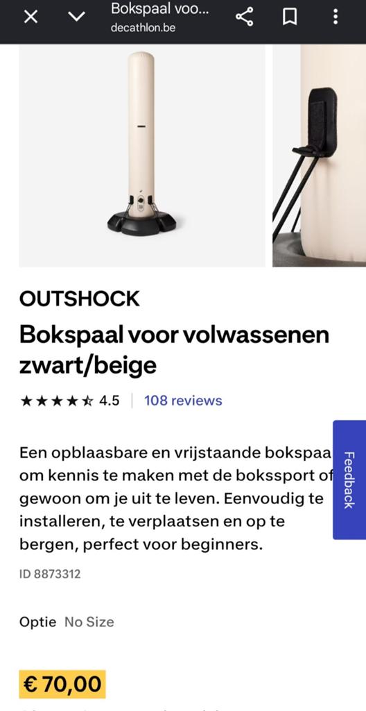 Bokspaal, Sport en Fitness, Boksen, Ophalen