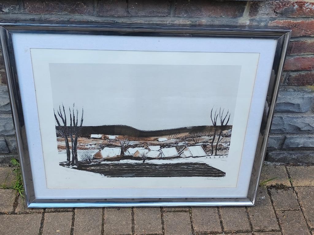 lithographie epreuve d artiste signe jose chapellier, Antiquités & Art, Enlèvement ou Envoi