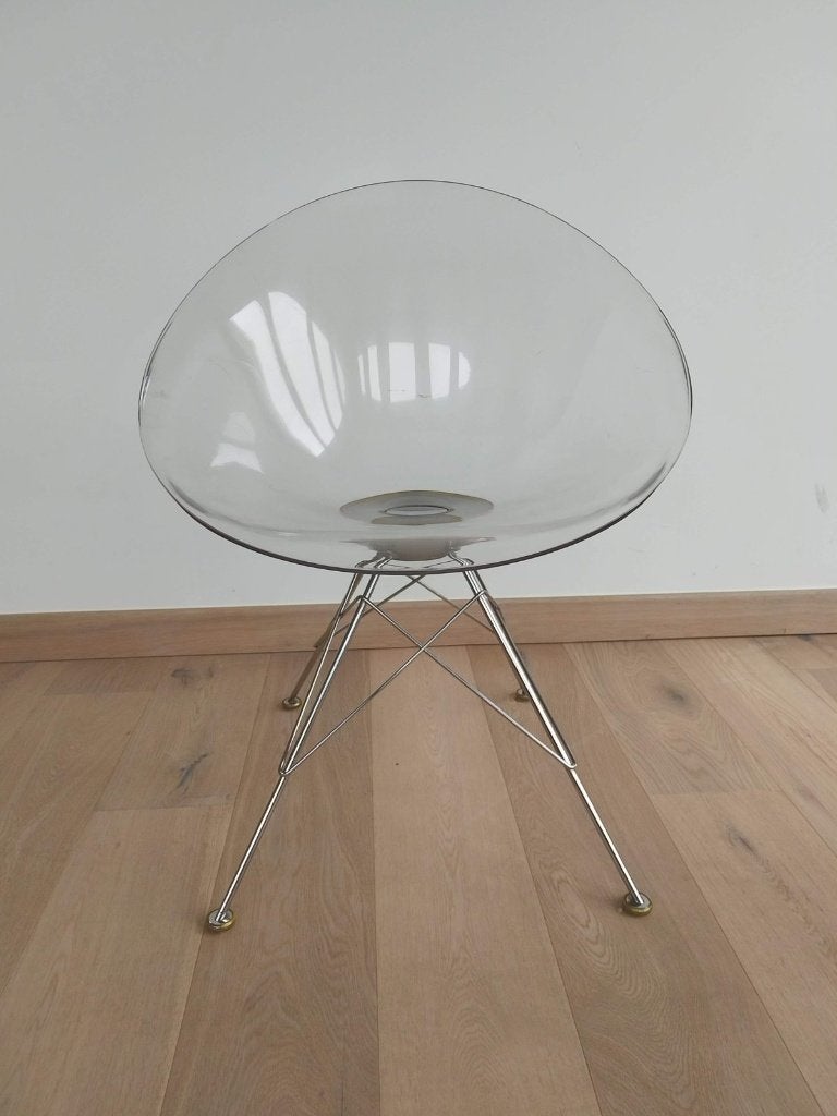 Kartell Eros fauteuil Philippe Starck transparant, Ophalen, Minder dan 75 cm, Design, 50 tot 75 cm