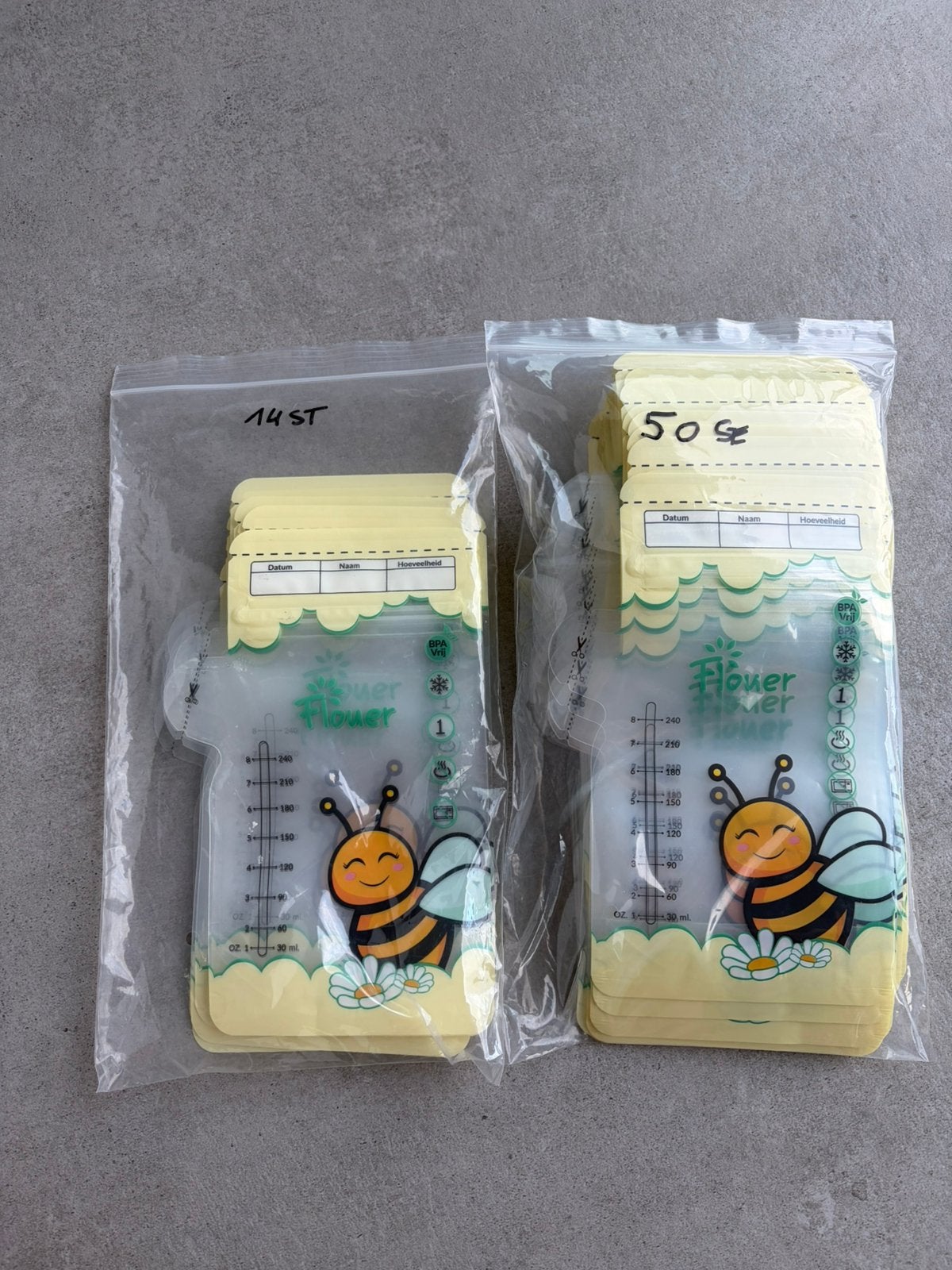 Flouer Moedermelk Bewaarzakjes met Schenktuit - Extra Groot, Kinderen en Baby's, Ophalen of Verzenden, Nieuw, Bewaarbakje