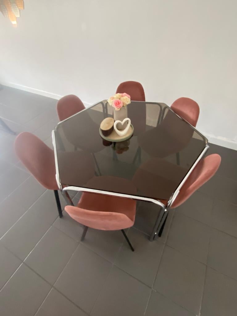 Glazeneettafel met 6 stoelen, Handtassen en Accessoires, Bedels, Ophalen, Gebruikt