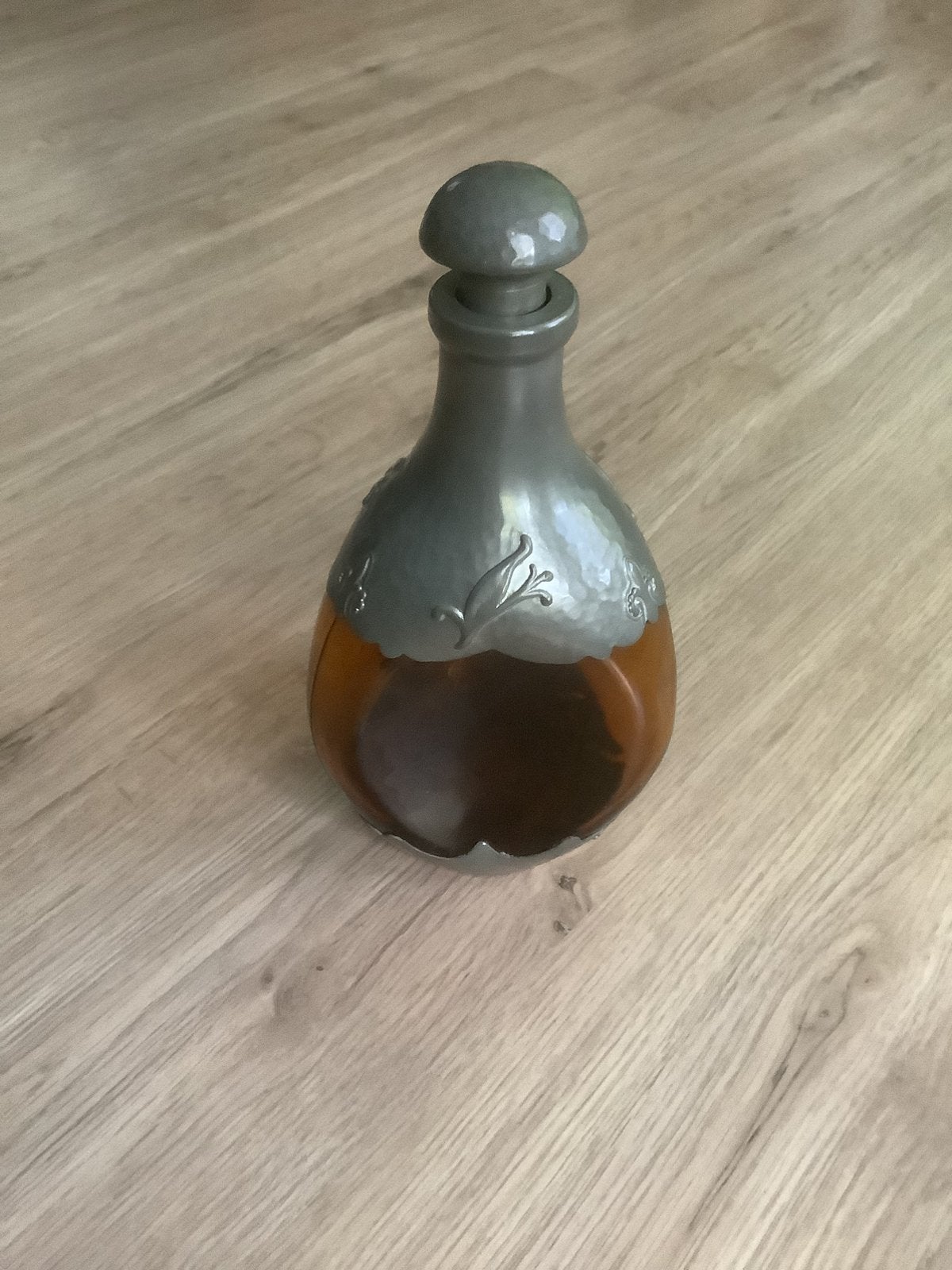 Carafe ancienne verre brun début 1900 avec étain, Antiquités & Art, Enlèvement