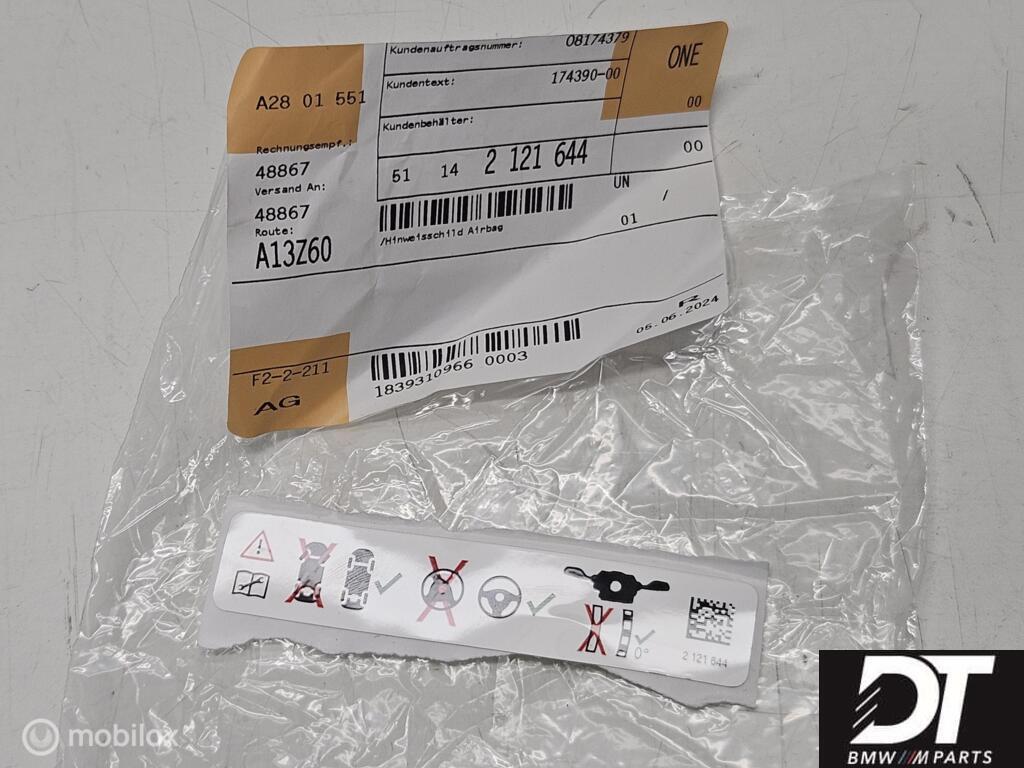 Sticker subframe voor BMW 3-serie E46 51142121644 2 121 644, Auto-onderdelen, Gebruikt, Ophalen of Verzenden, BMW, BMW