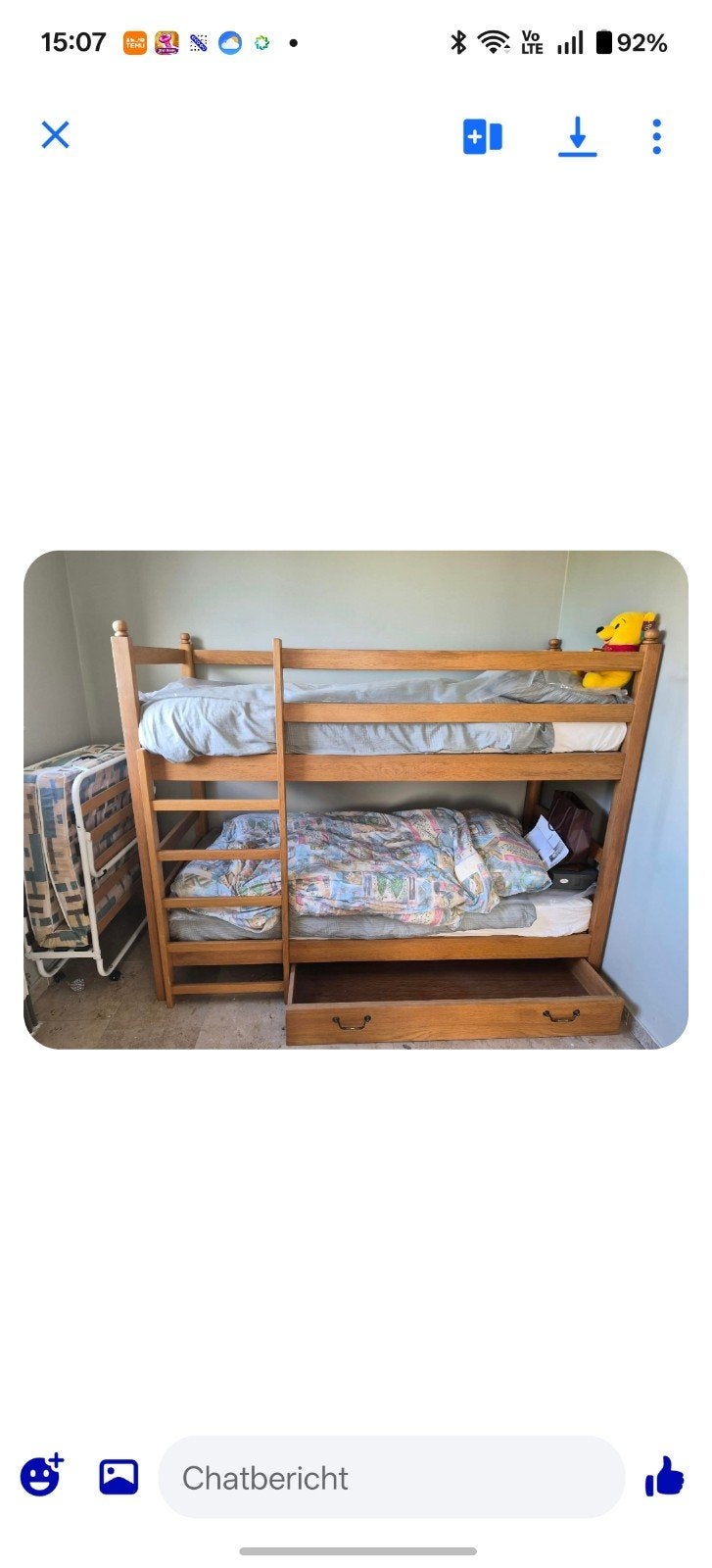 1 persoons houten stapelbed, Ophalen, Eenpersoons, Stapelbed