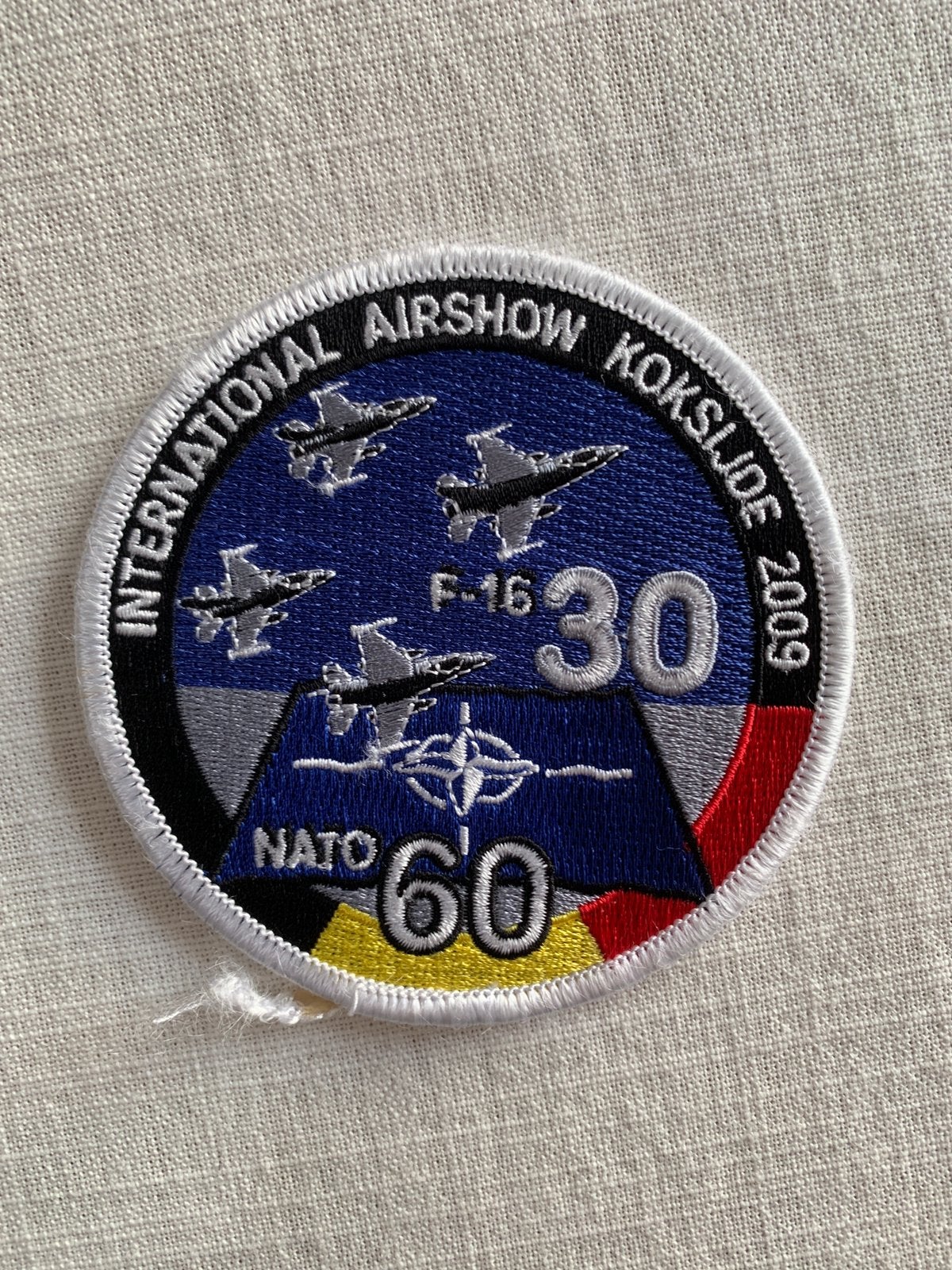 Patch Belgian Air Force Koksijde Airshow 2009 F-16 Sqn, Collections, Envoi, Comme neuf