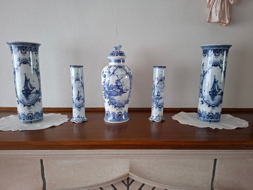 vazen in Delfts blauw, Maison & Meubles, Enlèvement, Comme neuf, Bleu, Pierre/céramique