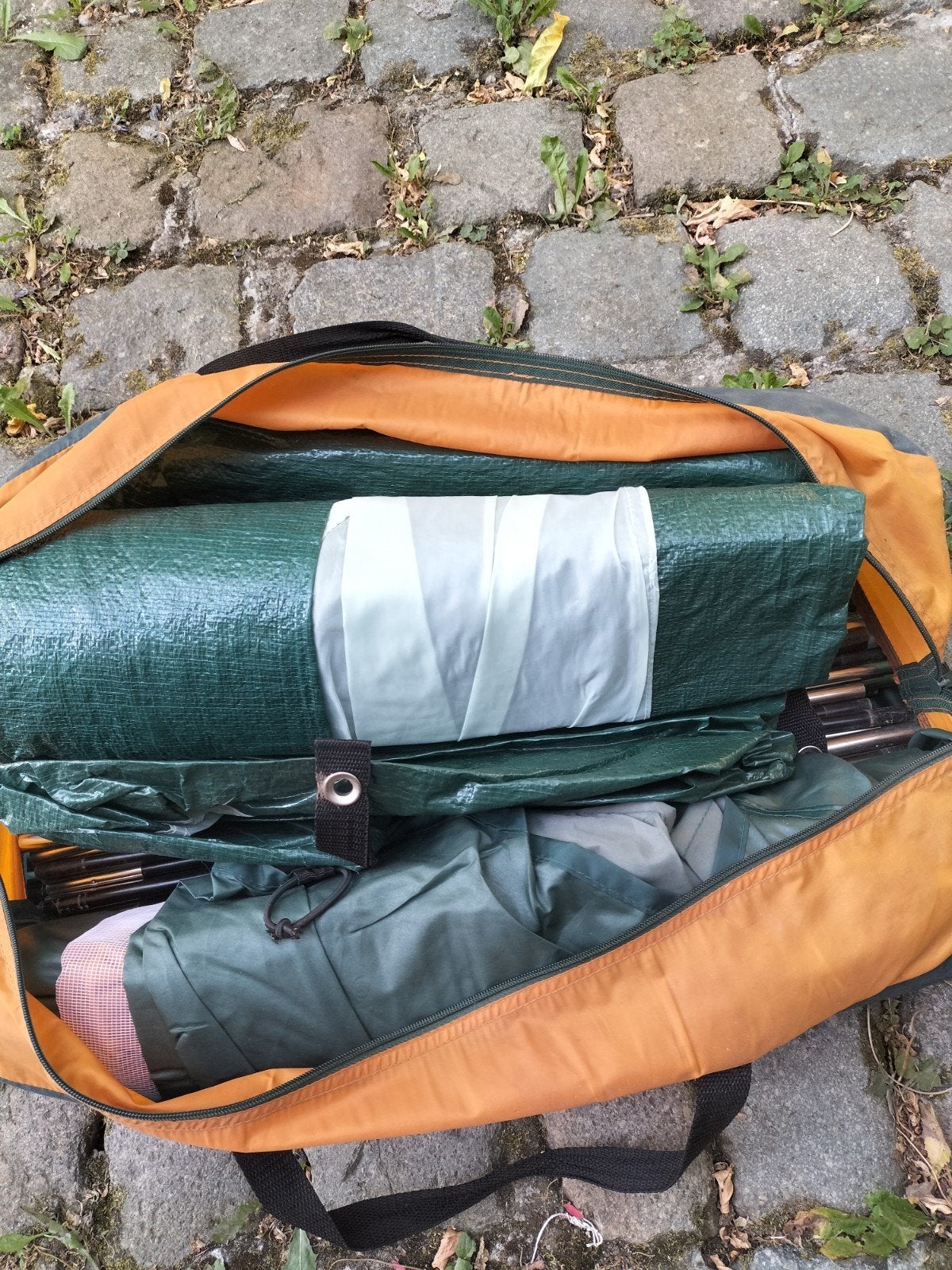 tent v 4 personen groen, Caravans en Kamperen, Tenten, Ophalen, Gebruikt, Tot en met 4