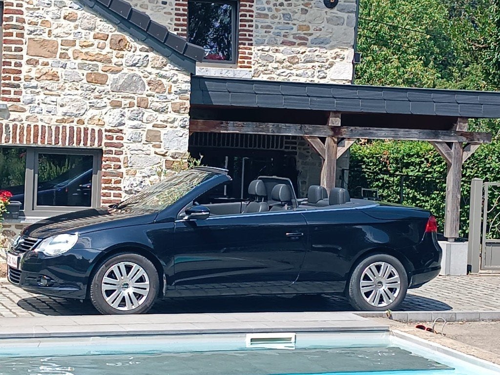 VW Eos cabriolet, Auto's, Volkswagen, Particulier, Eos, Diesel, Euro 5, Cabriolet, Zwart, Leder