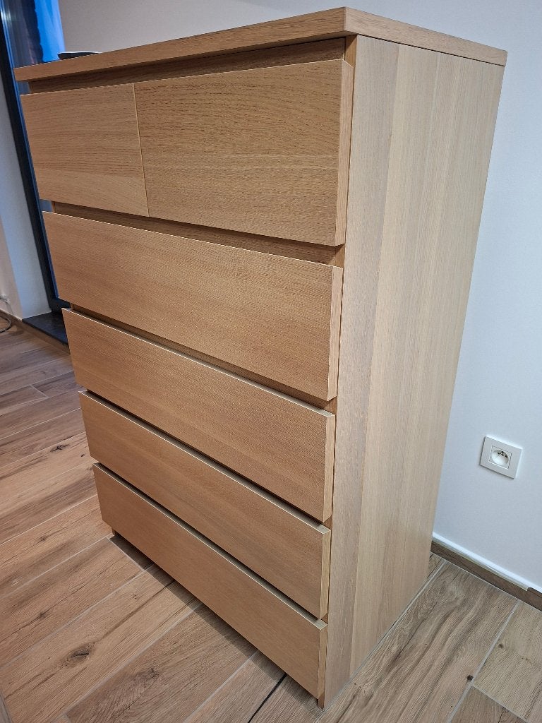 Malm dressoir, Huis en Inrichting, Ophalen, Chêne, 5 laden of meer, 100 tot 150 cm