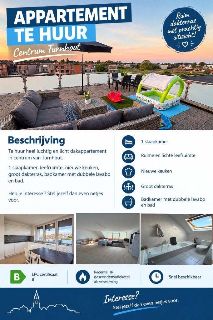 Te huur appartement Turnhout, Immo, 50 m² of meer, Turnhout