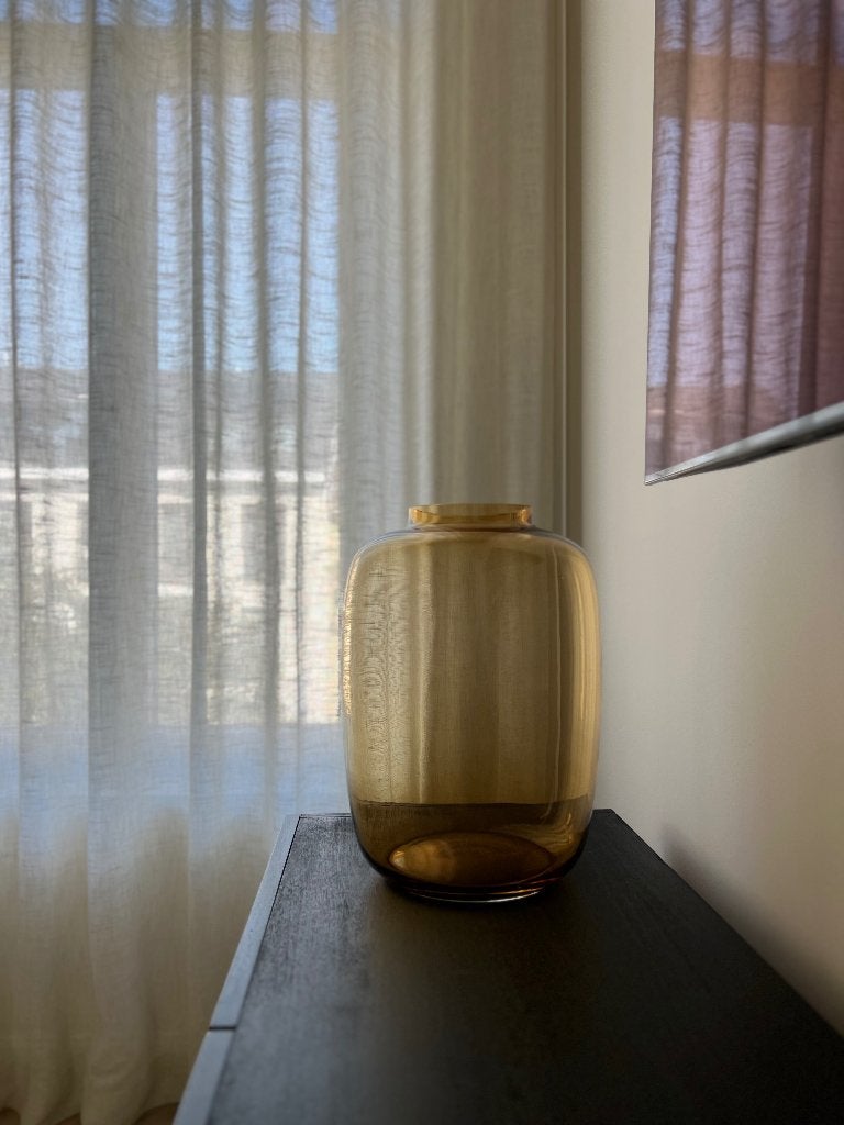 DEKOCANDLE glazen vaas, Ophalen, Bruin, 40 cm, Geschikt voor buiten