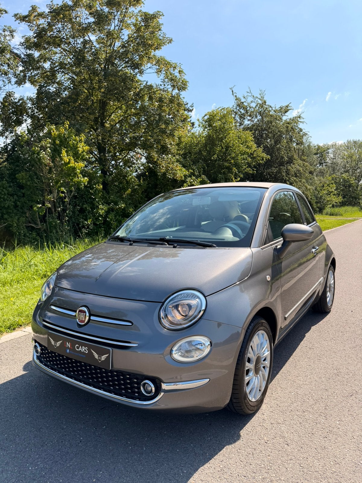 Fiat 500C Automaat 1.2i 2020-12000km-Navi-CarPlay-Garantie, Automaat, Cabriolet, Leder en Stof, Bedrijf
