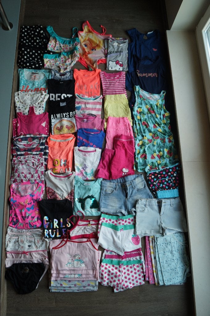 groot pakket kinderkleding meisjes zomer 122 / 128, Ophalen of Verzenden, Gebruikt, Maat 128