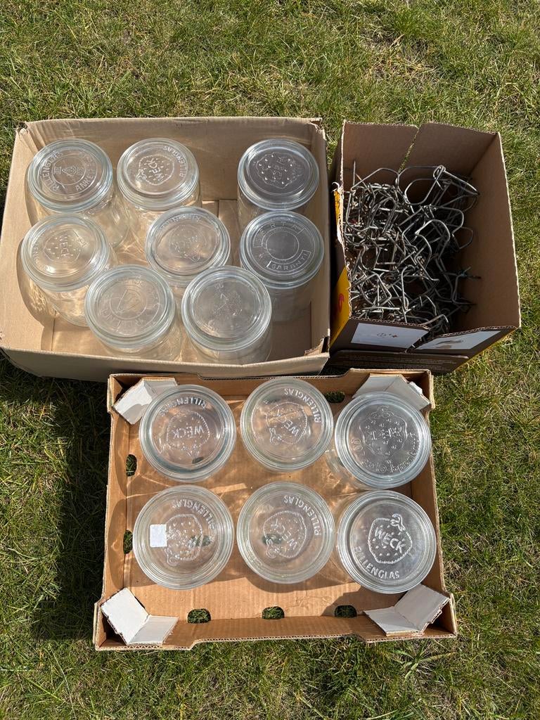 Weck steriliseerbokalen 10+4 GRATIS, Keramische plaat, Pot, Bus of Blik, Ophalen of Verzenden, Glas