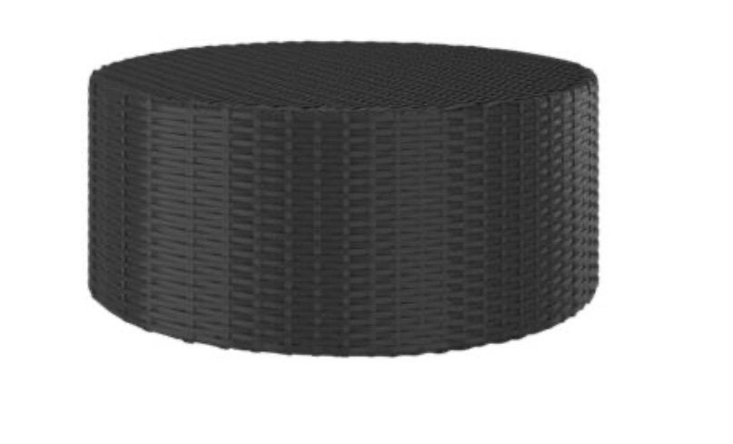 Salontafel poly rotan 68x68x30 cm zwart, Enlèvement, Neuf
