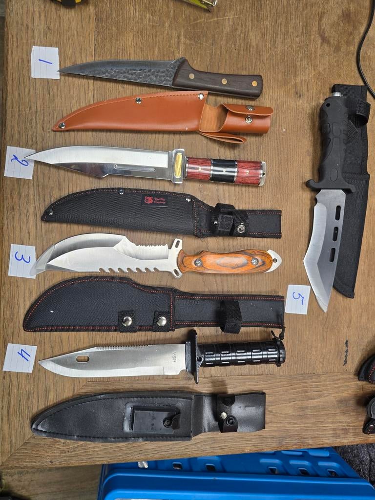 Diversen dolken, survivalmessen etc, Verzamelen, Militaria | Algemeen, Ophalen