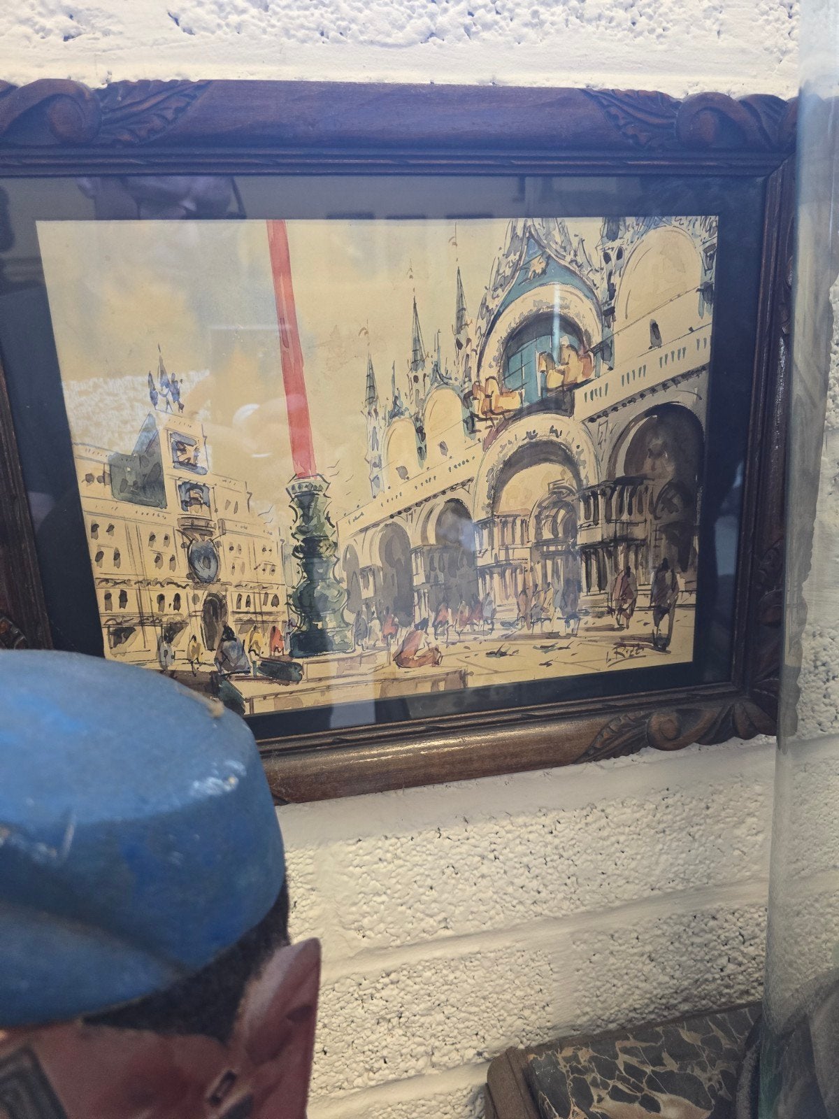 Antieke aquarel Lorenzo rizzi, Ophalen of Verzenden, Aquarel