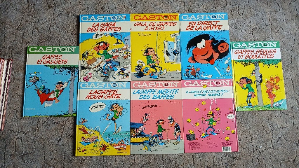 10 stripboeken, Gaston Lagaffe.Faire Bid Lot Liege, Ophalen, Gelezen, Franquin, Meerdere stripboeken