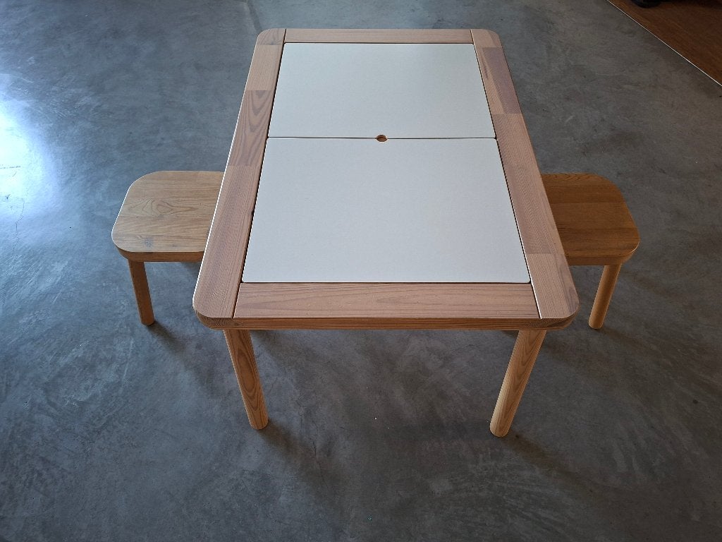 Knutseltafeltje met 2 stoeltjes en bakken - Ikea, Enlèvement, Utilisé, Table(s) et Chaise(s)