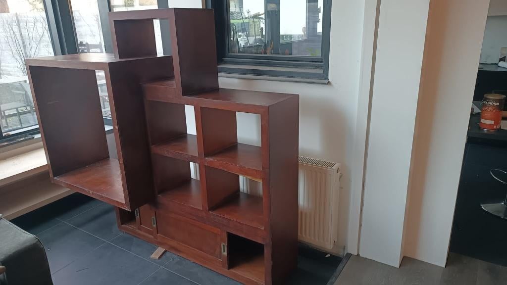 Vintage boekenkast Top Teak, Ophalen, Met plank(en), 250 tot 300 cm, Gebruikt