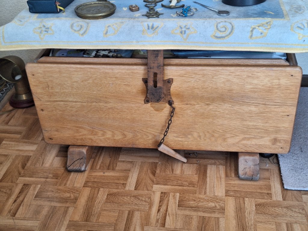 Houten dekenkist, Ophalen, Gebruikt, 100 tot 150 cm, 75 – 100