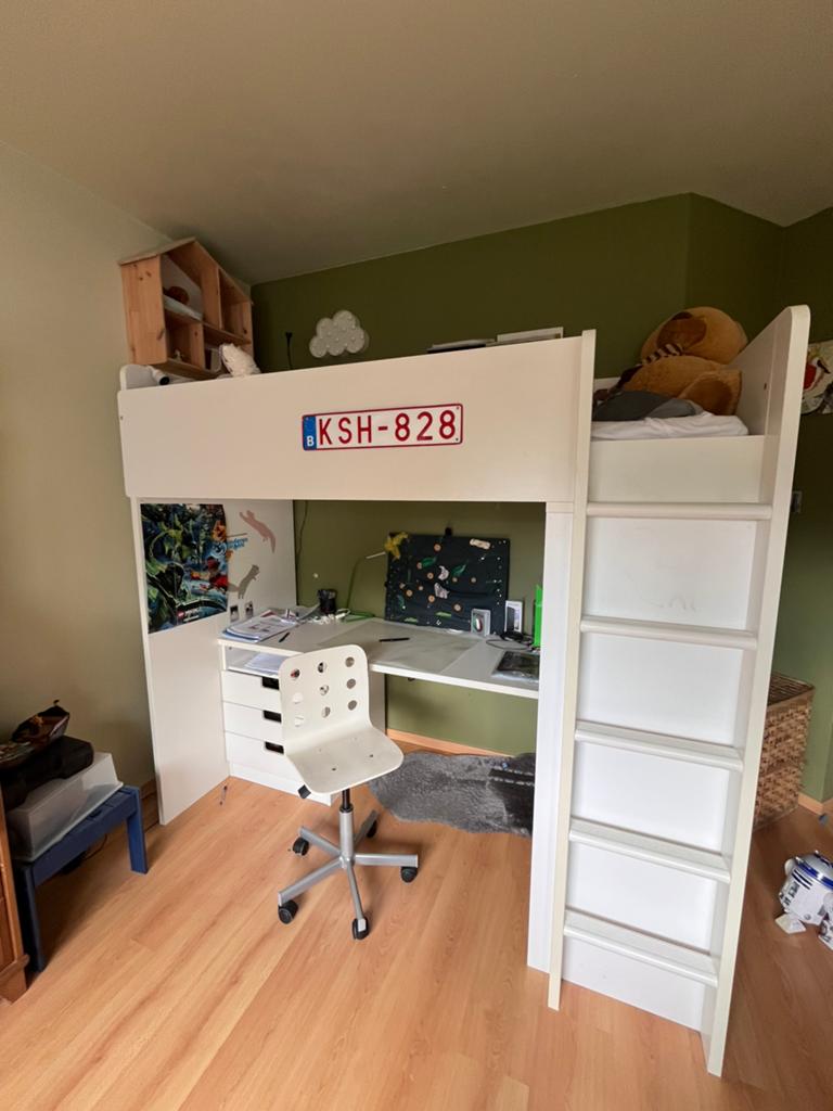 Hoogslaper met bureau en kleerkast, Kinderen en Baby's, Ophalen, Gebruikt, Hoogslaper