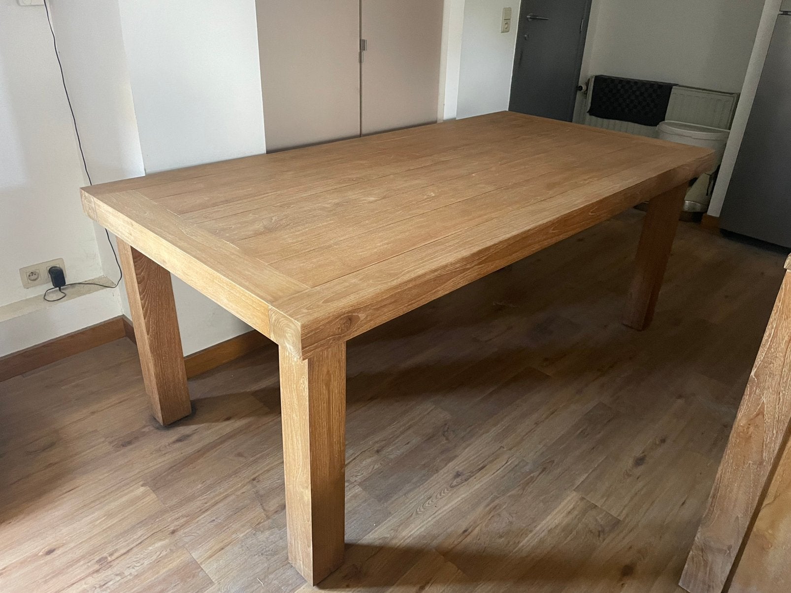 Table + chaises, Enlèvement, Comme neuf, Teck