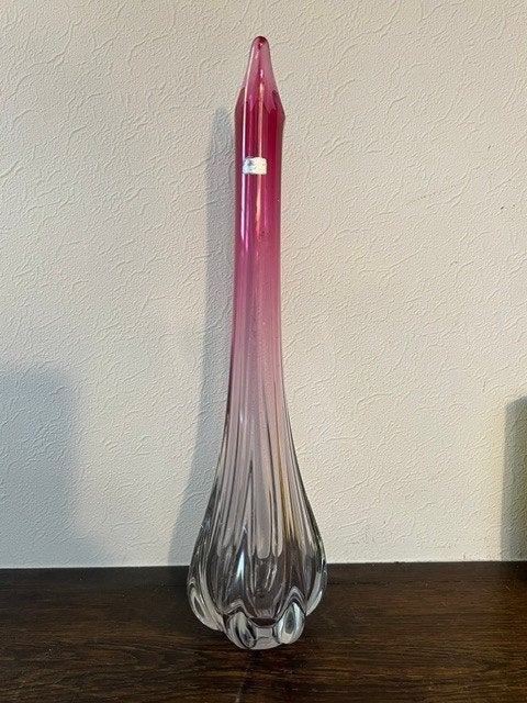 Vannes le Châtel kristallen soliflore vaas, cranberry 47 cm, Ophalen